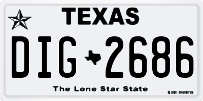TX license plate DIG2686