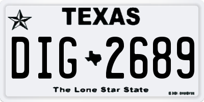 TX license plate DIG2689
