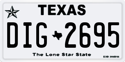 TX license plate DIG2695