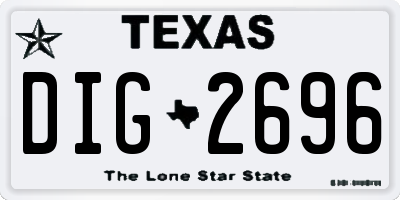 TX license plate DIG2696