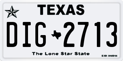 TX license plate DIG2713
