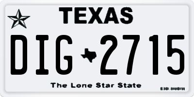 TX license plate DIG2715