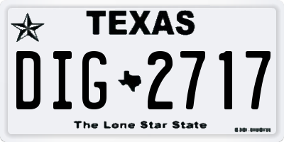 TX license plate DIG2717