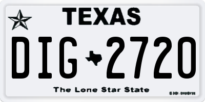 TX license plate DIG2720