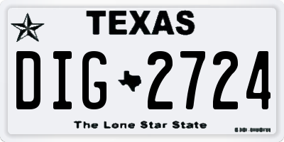 TX license plate DIG2724