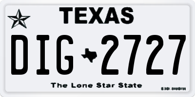 TX license plate DIG2727