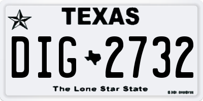 TX license plate DIG2732