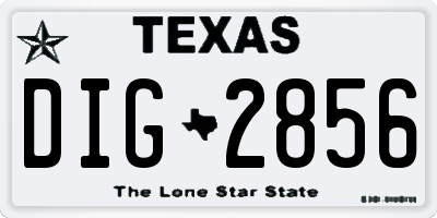 TX license plate DIG2856