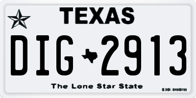 TX license plate DIG2913