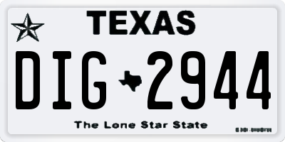 TX license plate DIG2944