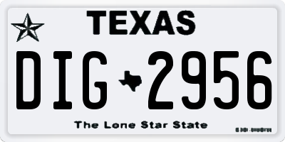 TX license plate DIG2956