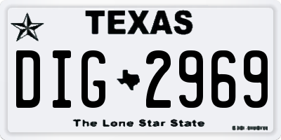 TX license plate DIG2969