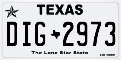 TX license plate DIG2973