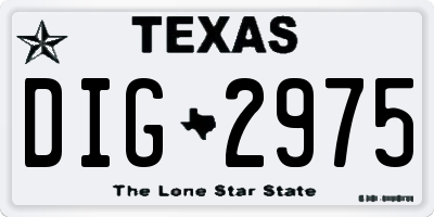 TX license plate DIG2975
