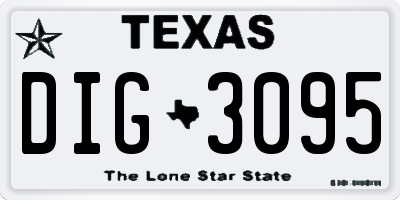 TX license plate DIG3095