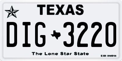 TX license plate DIG3220