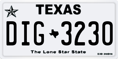 TX license plate DIG3230