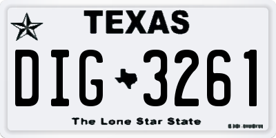 TX license plate DIG3261
