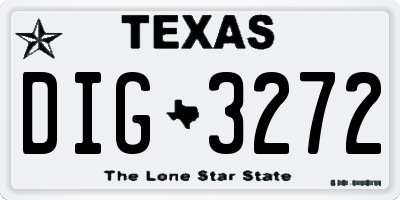 TX license plate DIG3272