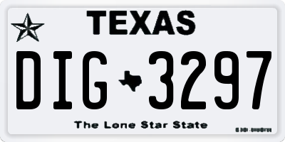 TX license plate DIG3297