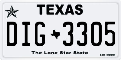 TX license plate DIG3305