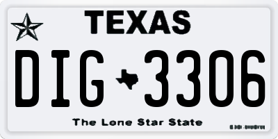 TX license plate DIG3306