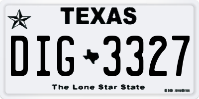 TX license plate DIG3327