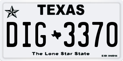 TX license plate DIG3370