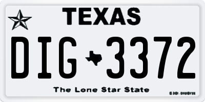 TX license plate DIG3372