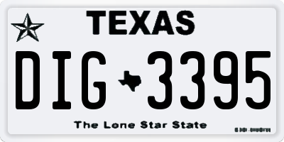 TX license plate DIG3395