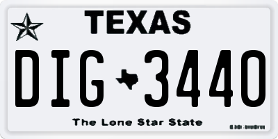 TX license plate DIG3440
