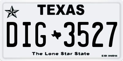 TX license plate DIG3527