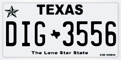 TX license plate DIG3556