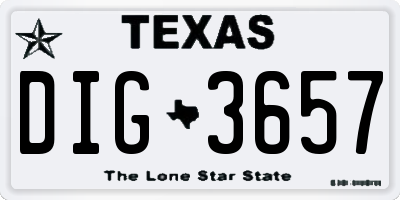 TX license plate DIG3657