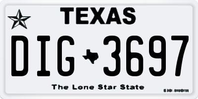 TX license plate DIG3697