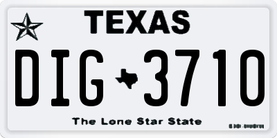 TX license plate DIG3710