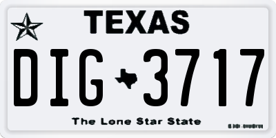 TX license plate DIG3717