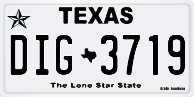 TX license plate DIG3719