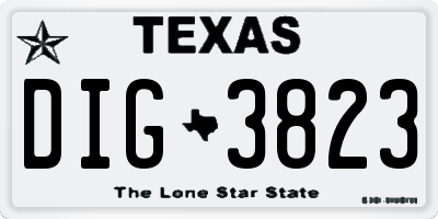 TX license plate DIG3823