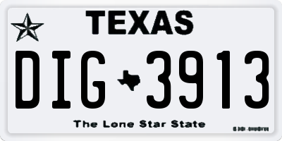 TX license plate DIG3913