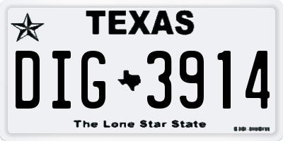 TX license plate DIG3914