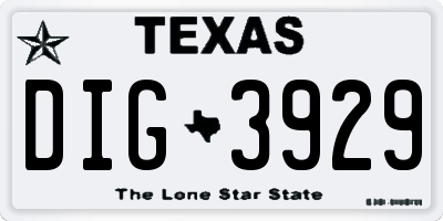 TX license plate DIG3929