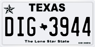 TX license plate DIG3944