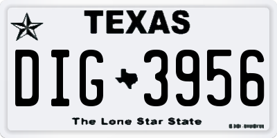 TX license plate DIG3956