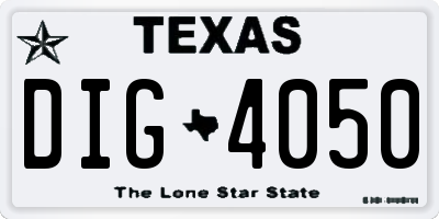 TX license plate DIG4050