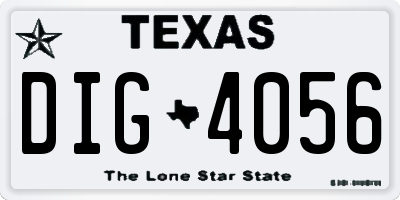 TX license plate DIG4056