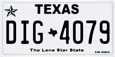 TX license plate DIG4079