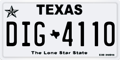 TX license plate DIG4110