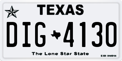 TX license plate DIG4130