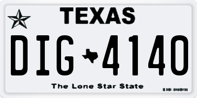 TX license plate DIG4140